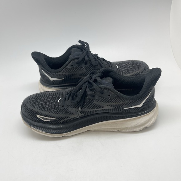 Hoka One One Sneakers Womens 8 B Clifton 9 1127896 BWHT Black Running Gym Shoes - Picture 7 of 10